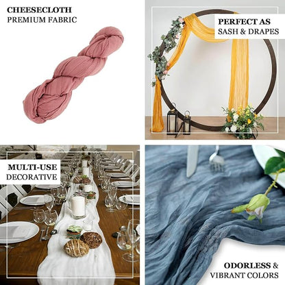 Efavormart 20ft Dusty Rose Gauze Cheesecloth Wedding Arch Drapery Fabric - Image 3
