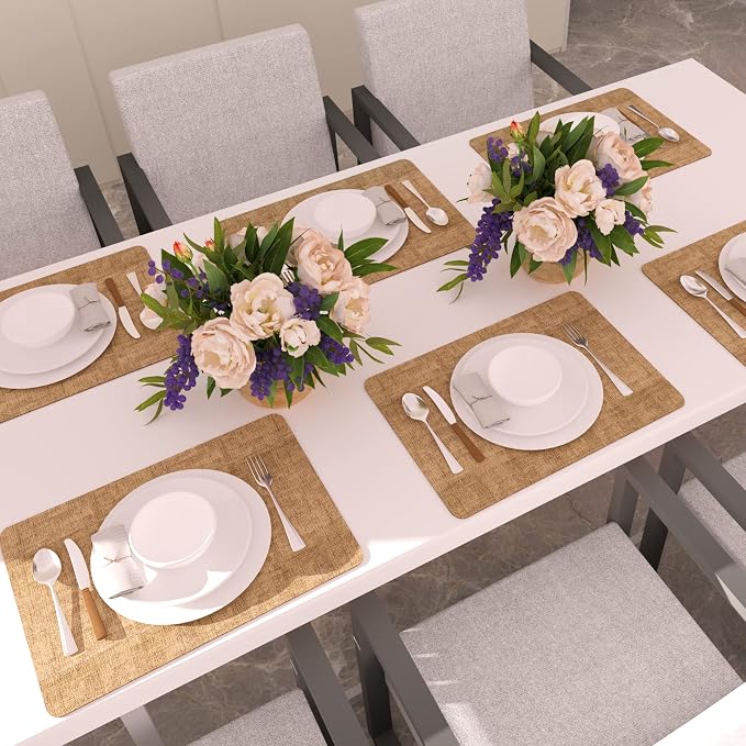 Maxpearl Faux Leather Placemats Set of 4, Suitable - Image 9