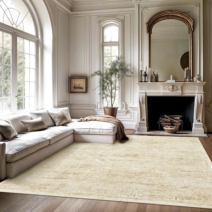 Soalmost 6x9 Area Rug for Living Room Floral Washable Non-Slip Modern Rugs for - Image 2