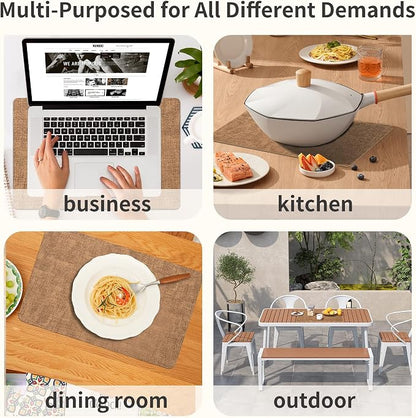 Maxpearl Faux Leather Placemats Set of 6, Suitable - Image 9
