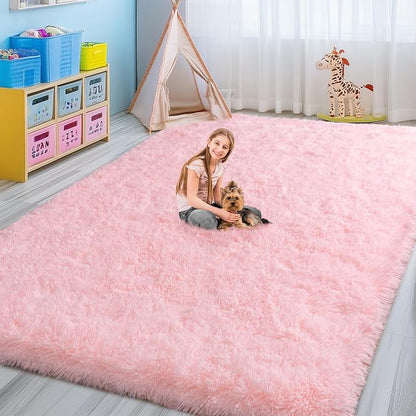 Large Shag Rugs 6 x 9, Soft Fluffy Fuzzy Plush Carpet, Anti-Skid Shaggy Rug - Image 3