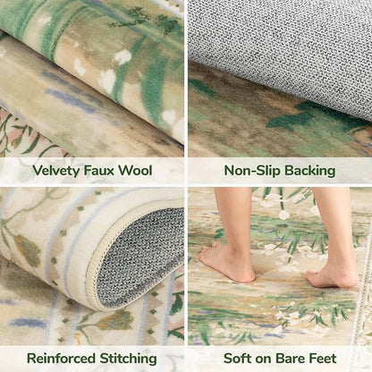 Lessymo Floral 8x10 Area Rugs for Living Room, Soft Non Slip Washable Rugs for - Image 5