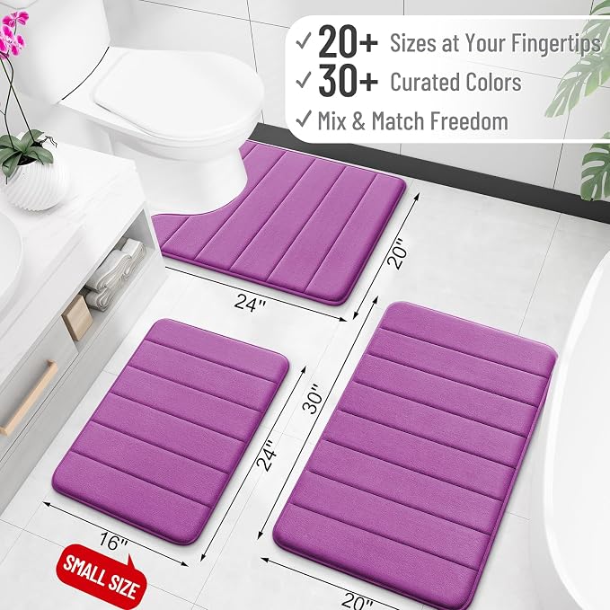 OLANLY Memory Foam Long Bathroom Rugs Runner 59x20, Super Soft Absorbent Bath - Image 2