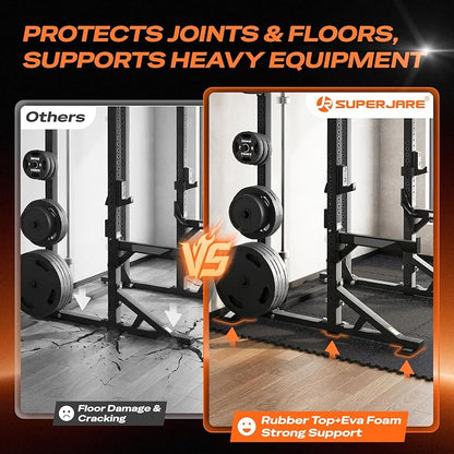 SUPERJARE 0.56'' Thick 24 Pcs 96 Sq Ft Rubber Top Exercise Equipment Mats - Image 4