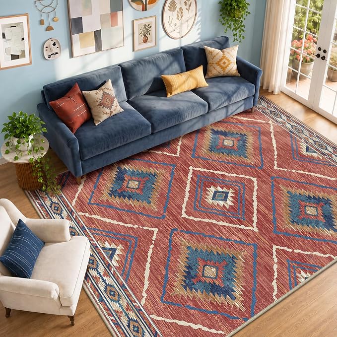 BESTSWEETIE Area Rug 6x9 Rug Machine Washable Non-Slip Low Pile Print Pattern - Image 9