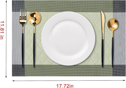 Placemats Set of 6 Washable Indoor | Outdoor Vinyl Place Mats - Image 2