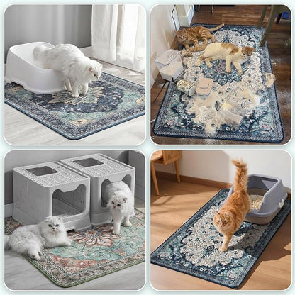 Hompet Cat Litter Mat 2 Pack, 72x72 Large Machine Washable Trapping Mats - Image 4