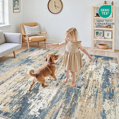 Area Rugs 8x10 Living Room: Large Soft Washable Rug Modern Abstract Anti-Skid - Image 5
