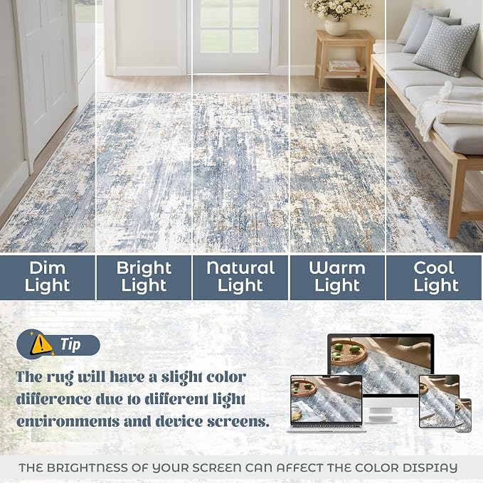XLUEZ 6x9 Area Rugs for Living Room, Washable Modern Abstract Large Area Rug - Image 8