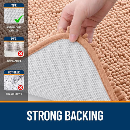OLANLY Bathroom Runner Rugs 59x24, Extra Soft Absorbent Chenille Bath Rugs - Image 6