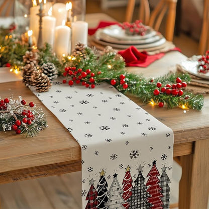 Christmas Table Runner 13x48 Inch, Xmas Tees Snowflakes Holiday Decorative - Image 2