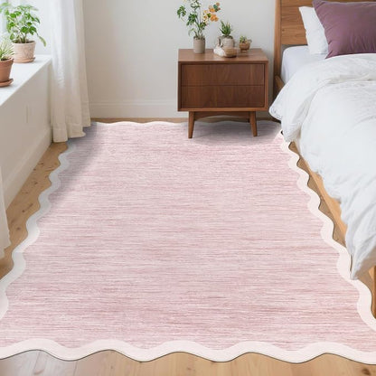 GarveeHome Scalloped Washable Area Rug 4x6 Small Entryway Rug Non Slip Modern by GarveeHome