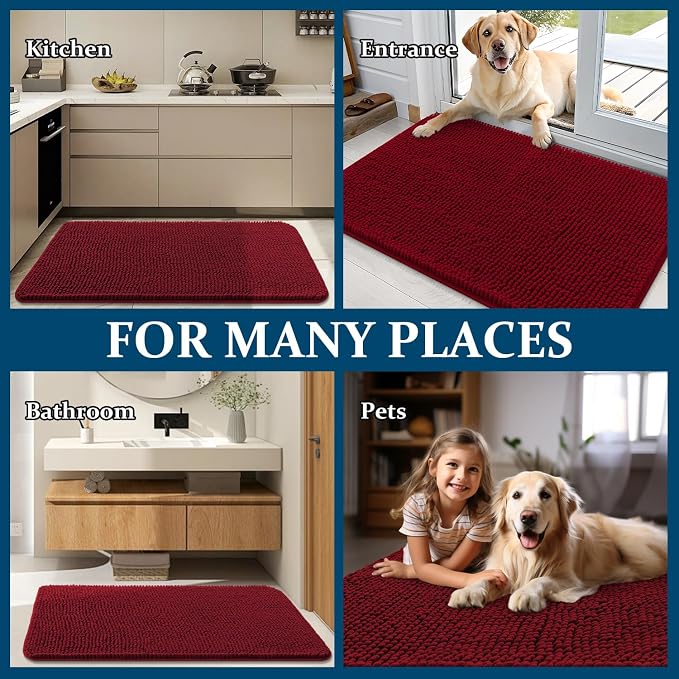 OLANLY Dog Door Mat for Muddy Paws 40x32, Absorbs Moisture and Dirt, Absorbent - Image 8