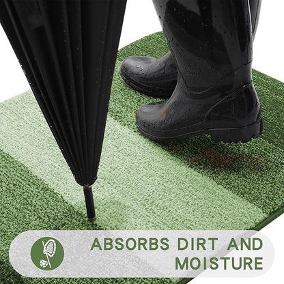 Kitinjoy Indoor Outdoor Door Mat, 34x21 Non-Slip Absorbent Dirt Trapper - Image 2