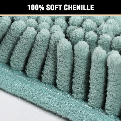 H.VERSAILTEX Bath Mat Bathroom Non Slip Extra Thick Chenille Rug 17" x 24" - Image 3