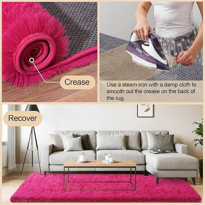 Mugorn Hot Pink Fluffy Soft Rugs - Image 6