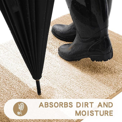 Kitinjoy Indoor Outdoor Door Mat, 48x30 Non-Slip Absorbent Dirt Trapper - Image 2