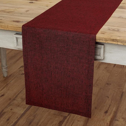 Solino Home 100% Linen Dining Table Runner Red Woven, Athena 14 x 60 in | Table - Image 2