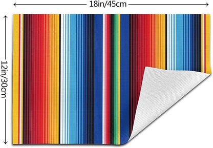 Mexican Placemats Set of 4 Linen 12"x18" Washable Non-Slip Heat-Resistant - Image 4