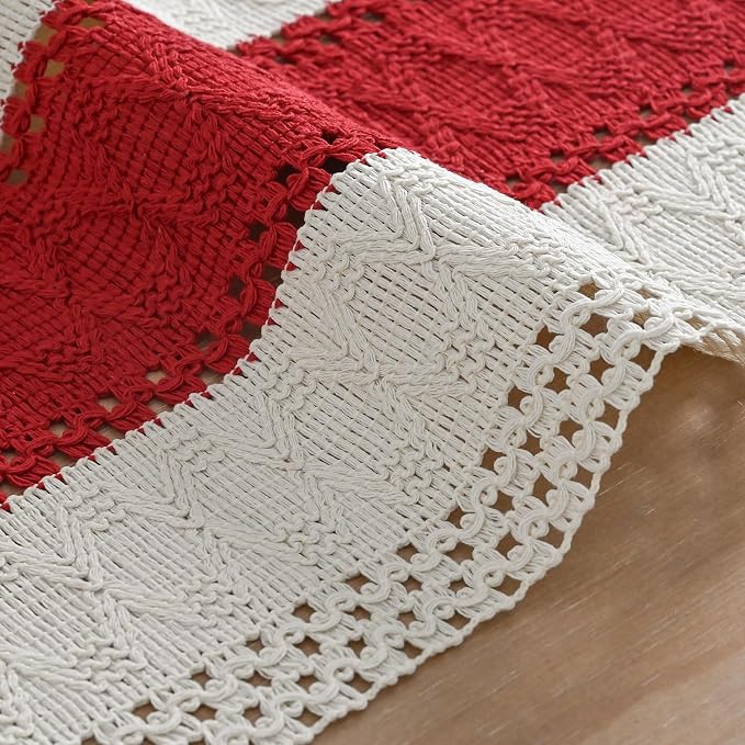 Artoid Mode Rose Red Farmhouse Rustic Table Runner 12x72 Inch | Seasonal - Image 5