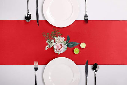 5-Pack Satin Table Runner Red 12 x 108 inches Long, Table Runners - Image 2