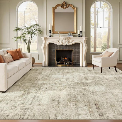 Soalmost Area Rug 10x12 Vintage Washable Living Room Large Carpet Non Slip - Image 2