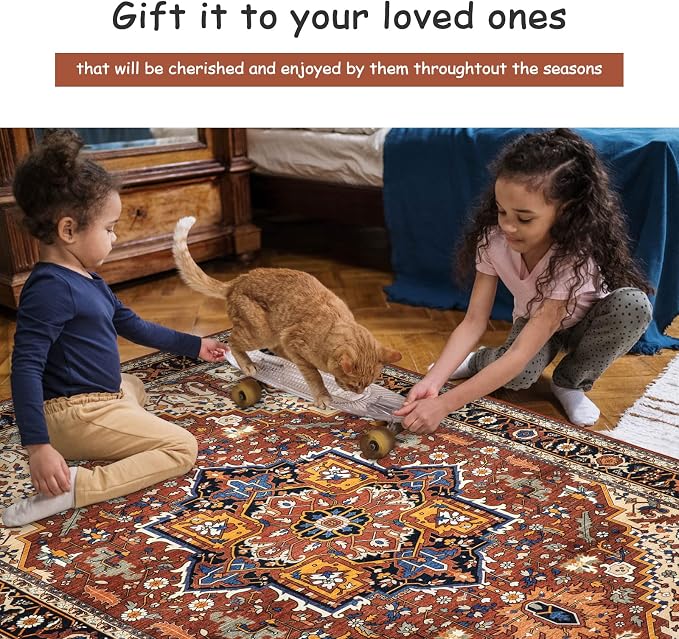 Moynesa Ultra-Thin Washable Oriental Area Rug - Image 6