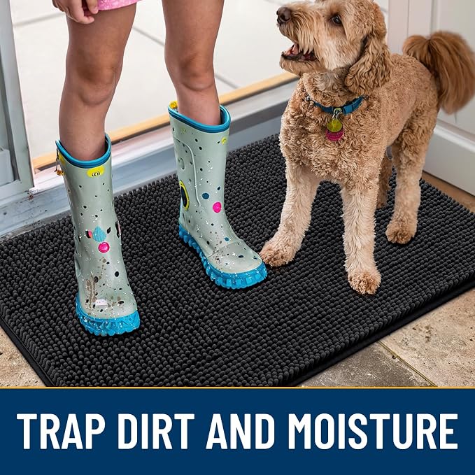 Smiry Dog Door Mat for Muddy Paws 59x24, Absorbent Dirt Trapper, Non-Slip - Image 3