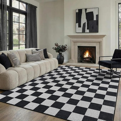 GarveeHome Checkered Dark 2x6 Washable Kitchen Runner Rug Geometric Diamond Dot - Image 4