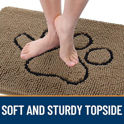 OLANLY Dog Door Mat for Muddy Paws 30x20, Paw Print Design, Absorbs Moisture - Image 4