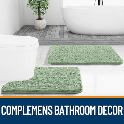 OLANLY Bathroom Rugs 35x24, Extra Soft Absorbent Chenille Bath Rugs, Rubber - Image 8
