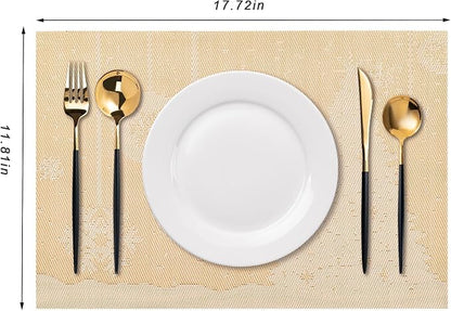 Placemats Set of 6 Washable Indoor | Outdoor Vinyl Place Mats - Image 2