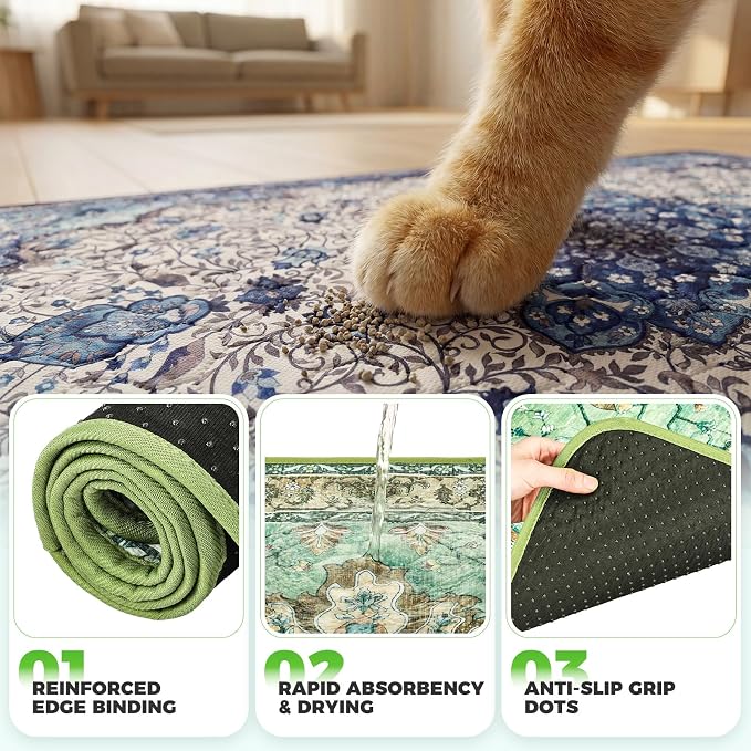 Hompet Cat Litter Mat 2 Pack, 20x60 Large Machine Washable Trapping Mats - Image 5