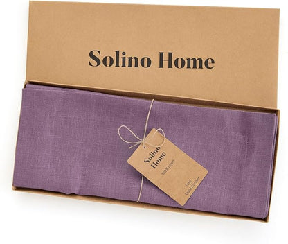 Solino Home 100% Pure Linen Table Runner Mulberry Long, Fete 14 x 144 in | - Image 5