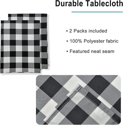 Buffalo Plaid Tablecloth, 2 Pack, 54 x 54 inch, Stain and Wrinkle Resistant - Image 3
