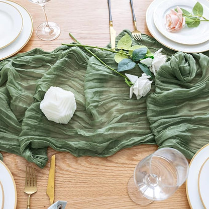 Cheesecloth Table Runner Sage Green 10FT Boho Gauze, 3 Pack | 120 Inch Cheese - Image 5