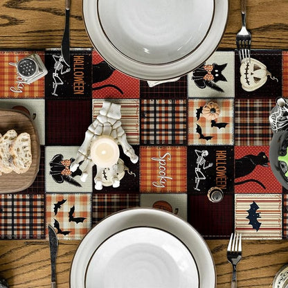 Artoid Mode 210 GSM Halloween Table Runner 13x36 Inch Home Party Decor | Black - Image 3