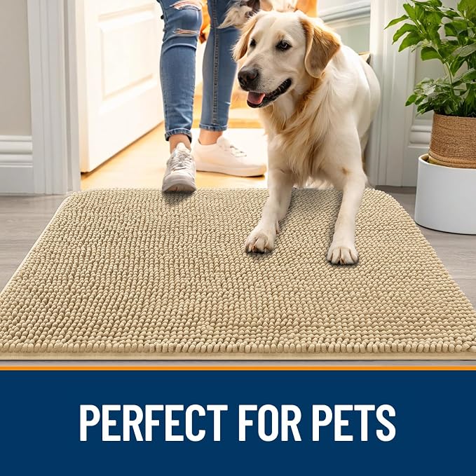 OLANLY Dog Door Mat for Muddy Paws 59x20, Absorbs Moisture and Dirt, Absorbent - Image 6