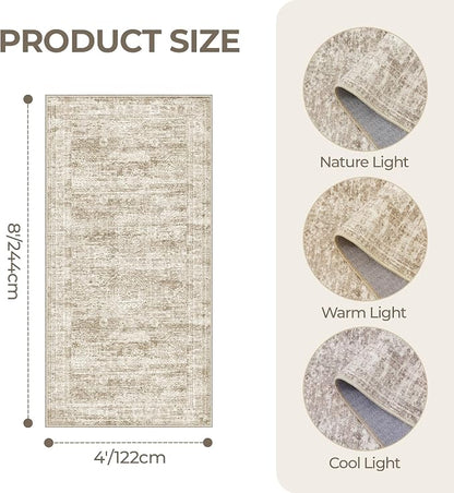 4x8 Rug for Bedroom, Wide Runner Rug for Hallway, Non Slip Washable Runner Rug - Image 2
