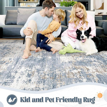 XLUEZ 6x9 Area Rugs for Living Room, Washable Modern Abstract Large Area Rug - Image 3