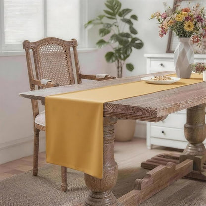 MEANMOY Gold Table Runner 108 Inches Long Waterproof Washable Table Runners | - Image 2