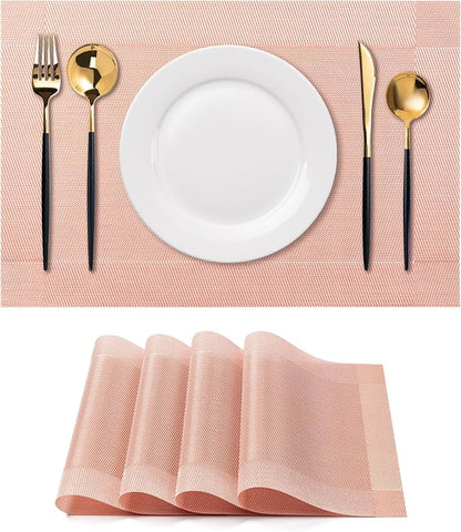 Placemats Set of 4 Washable Indoor | Outdoor Vinyl Place Mats by CADONO