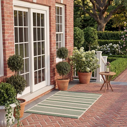 SAFAVIEH Courtyard Collection 2' x 3'7" Beige/Dark Green CY6062 Nautical by Unknown