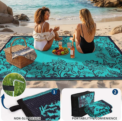 Garvee 5’x8’ Waterproof Patio Outdoor Rug, Outdoor Plastic Straw Rug - Image 6