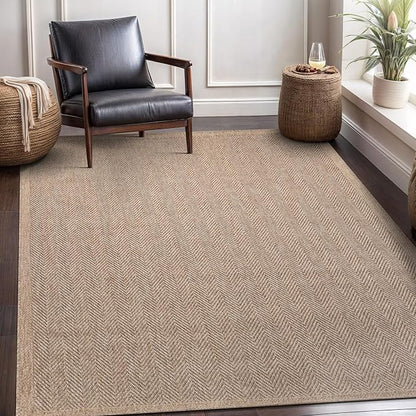 CAMILSON Easy Jute Rug 6x9, Indoor Outdoor Natural Color Fiber Area Rugs - Image 4