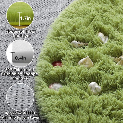 ONASAR Grass Green Round Rugs 5ft - Image 2