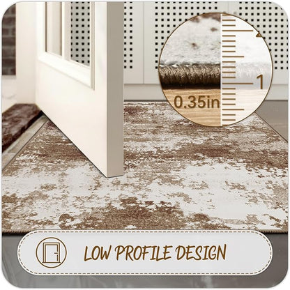 Entryway Rug 2x3 Brown Welcome Door Mat Indoor Entrance 24x36, Washable Small - Image 4
