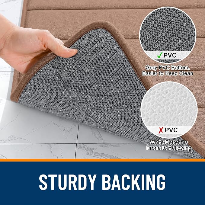 OLANLY Memory Foam Long Bathroom Rugs Runner 59x24, Super Soft Absorbent Bath - Image 7