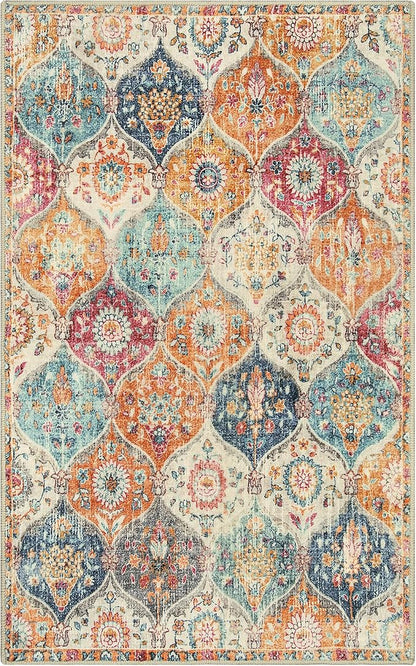 Lahome Moroccan 5x8 Area Rug, Ultra-Thin Washable Rugs - Image 8