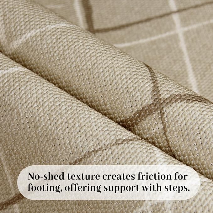 Beige Runner Rug Ultra Non-Slip 2x4 Washable Bedroom Rugs Modern Tear and Stain - Image 3